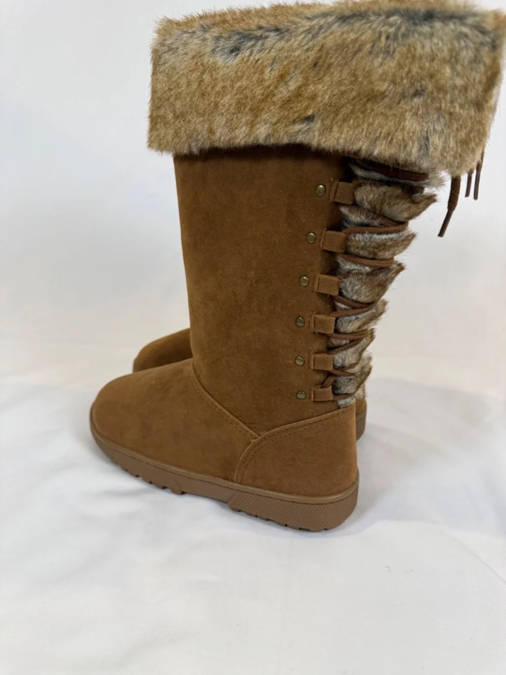Rampage Ram-Asher Tan Faux Fur Winter Boots Women's 7M NIB